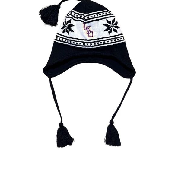 LSU Louisiana State University Kids One Size Fits All OS Navy & White Snowflakes - Picture 1 of 8